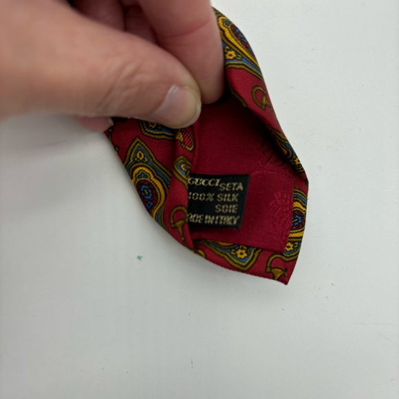 Gucci Silk Horse bit Paisley Neck Tie - Picture 6 of 8